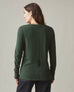 Women's Premium Slub V-Neck Long Sleeve Tee - Green Moss